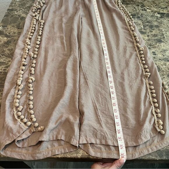 SHEIN Tassel Trim Slit Hem Wide Leg Pants Size 1XL​​ Gypsie Bohemian - Picture 4 of 11